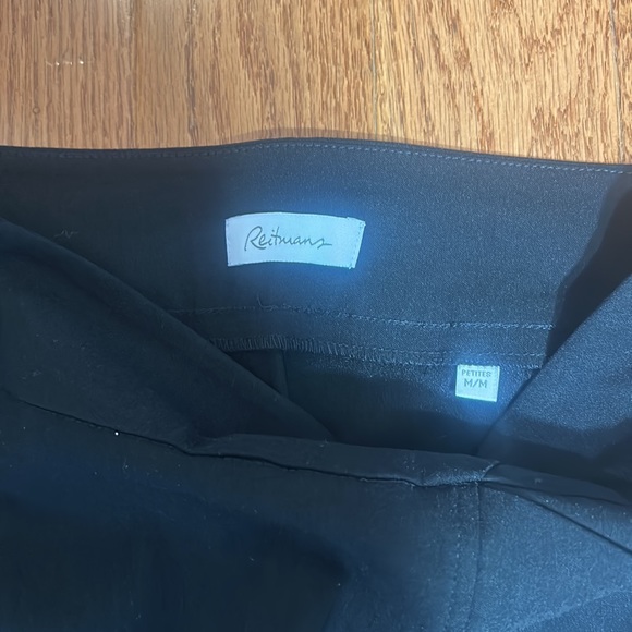 REITMAN PETITE BLACK MINI SKIRT TWO FRONT POCKETS FRONT SLIT PENCIL SKIRT M - Picture 2 of 5